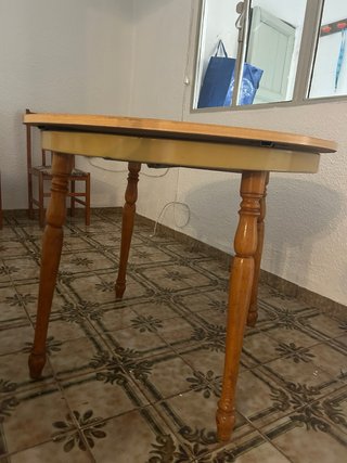 Mesa camilla redonda extensible madera