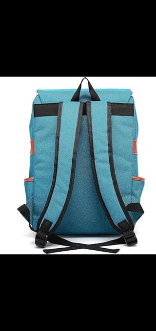 Mochila Retro Azul  eléctrico y Marrón, unisex
