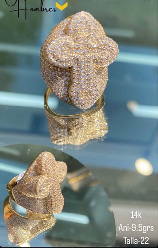 Anillo Cruz Oro 14k Talla 22