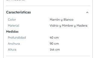 Mueble blanco y madera con cristal