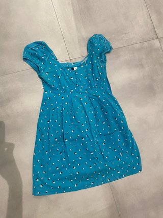 Vestido corto H&M azul estampado