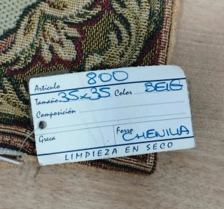 Funda Cojín Chenilla Floral Beige