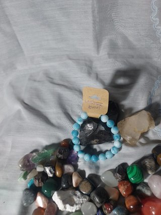 Pulsera Larimar 10mm Piedra Natural