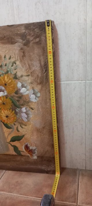 Cuadro de flores pintado a mano
