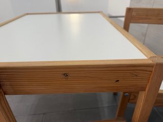 Mesa y Sillas Niños Madera Blanca