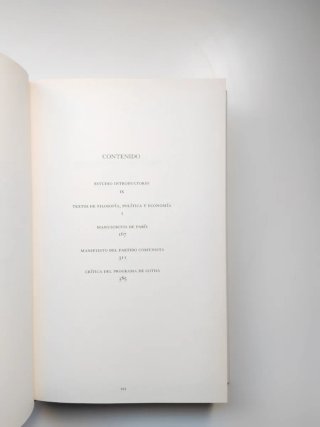 Marx, Textos de filosofía, política y economía
