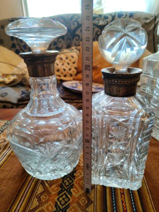 Set di 6 pezzi di bottiglie in vetro vintage