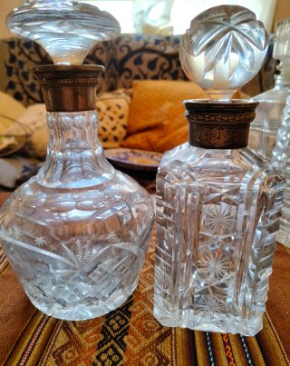 Set di 6 pezzi di bottiglie in vetro vintage