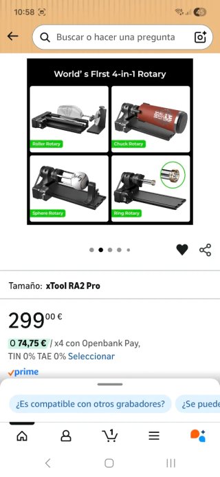 Accesorio Rotatorio Xtool RA2 Pro