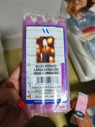 Pack 4 Velas Moradas y Rosas