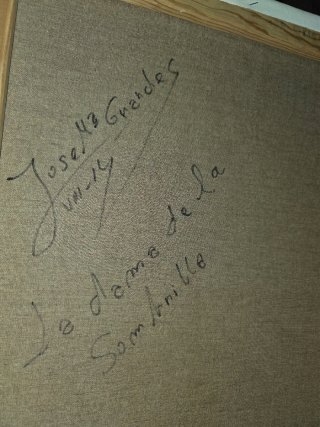 Óleo pintado a mano firmado y dedicado especial.