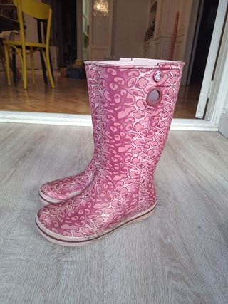 Botas de agua Crocs rosas estampado