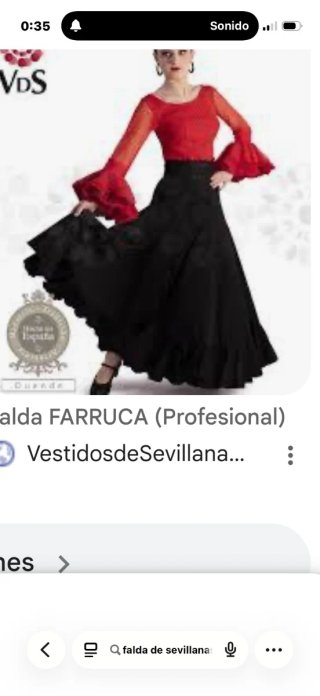 Falda Flamenco VDS Profesional Negra