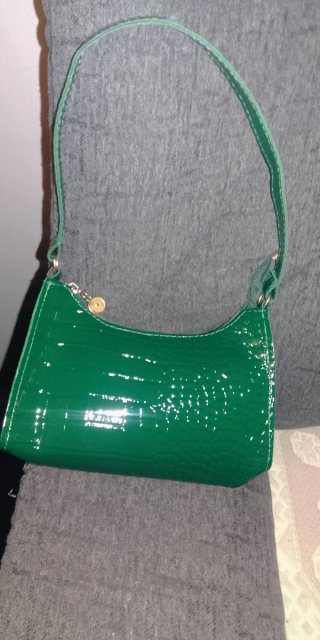 Bolso de mano verde brillante