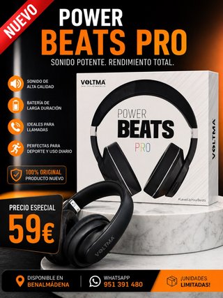 Auricolari VOLTMA Power Beats Pro Neri
