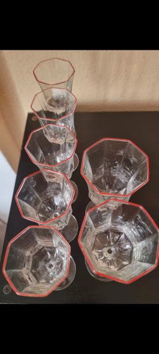 7 Copas Vintage Yoplait Borde Rojo retro