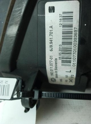 22695475 faro antiniebla 6j9941701a seat ibiza 1.6
