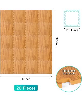 ★ Suelo 20 Piezas Espuma EVA, Puzzle, Color Madera