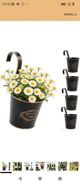 Set 10 vasi da fiori in metallo