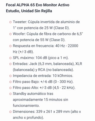 Monitores de estudio Focal Alfa Evo 65