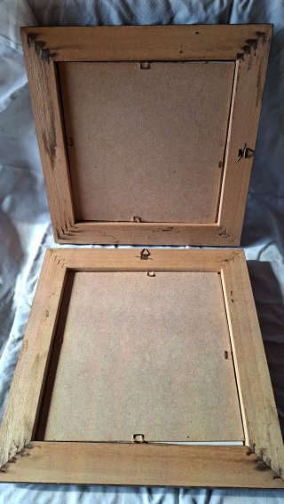 2 Quadretti Floreali Cornice Marrone