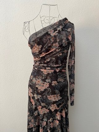 Vestido Zara Tul Estampado Asimétrico