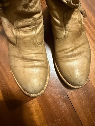 Stivaletti alla caviglia in pelle beige/marrone