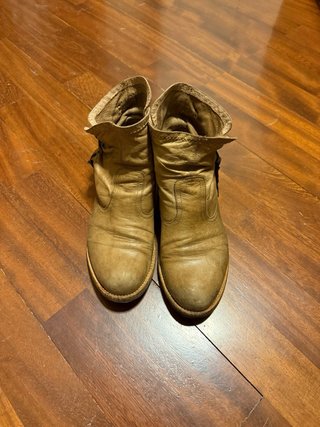 Stivaletti alla caviglia in pelle beige/marrone