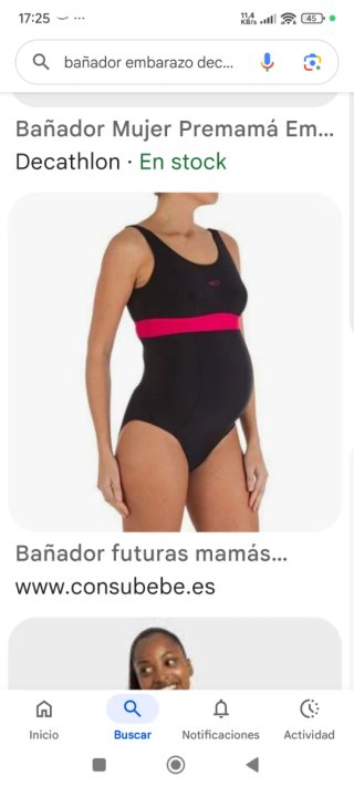 Bañador premamá negro y fucsia