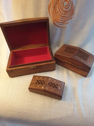 3 Cajas Madera y Metal