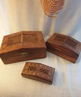3 Cajas Madera y Metal