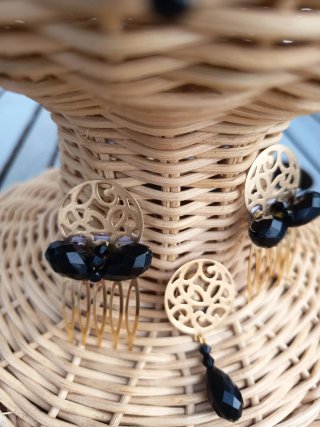 Complementos Flamenca Negro y Dorado