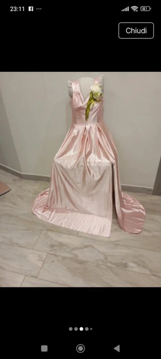 Abito da sera rosa Tessuto in raso lucido