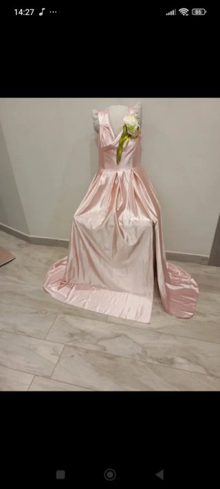 Abito da sera rosa Tessuto in raso lucido