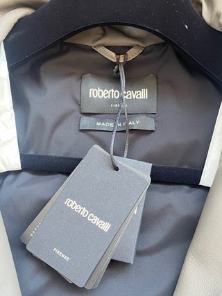 Giubbotto uomo Roberto Cavalli pelle verde oliva