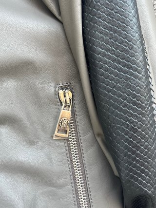 Giubbotto uomo Roberto Cavalli pelle verde oliva
