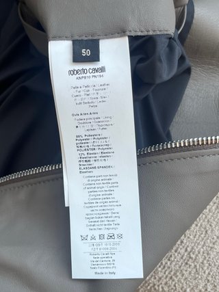 Giubbotto uomo Roberto Cavalli pelle verde oliva
