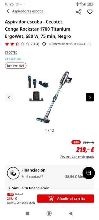 Aspirador Conga Rockstar 1700