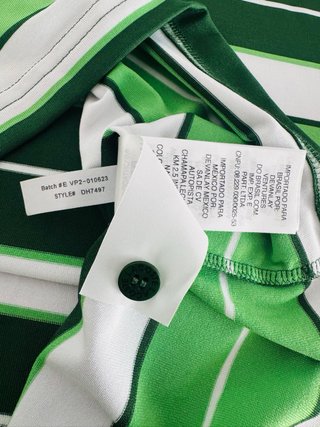 Polo Lacoste original Rayas Verde y Blanco