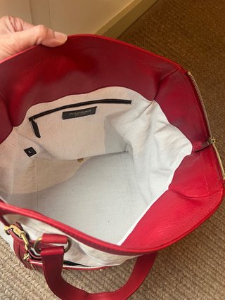 Borsa Yves Saint Laurent Downtown Bianco e Rosso