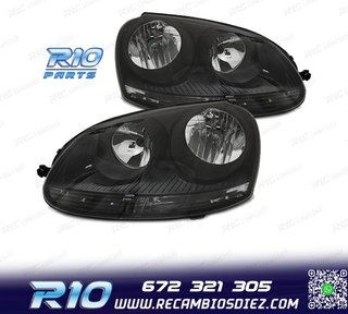 FAROS PARA VOLKSWAGEN VW GOLF V 03-08 FONDO NEGRO