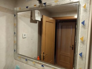 Espejo de baño cristal decorado triángulos