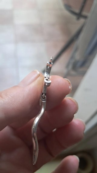 Pendientes Serpiente Plata Ley Ojo Verde