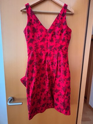 Vestido Voodoo Vixen Rojo Flores Negras Talla M