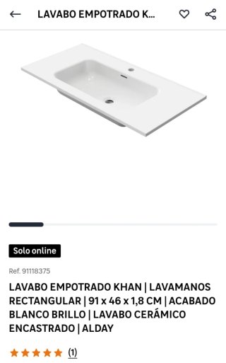 Lavabo empotrado Khan 91x46cm blanco (SÓLO LAVABO)