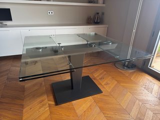 Mesa extensible Roche Bobois cristal y metal