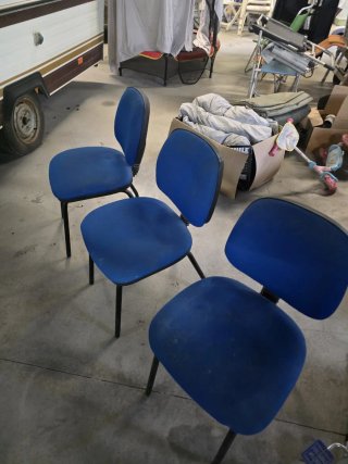 Lote  3 Sillas Oficina Azules