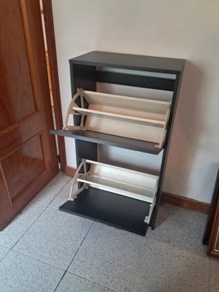 Zapatero Bissa Ikea Negro Marrón