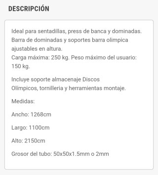 Rack para pesas y barras