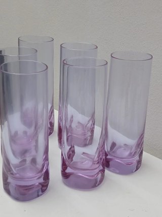 Set 6 Bicchieri Murano Viola Vetro